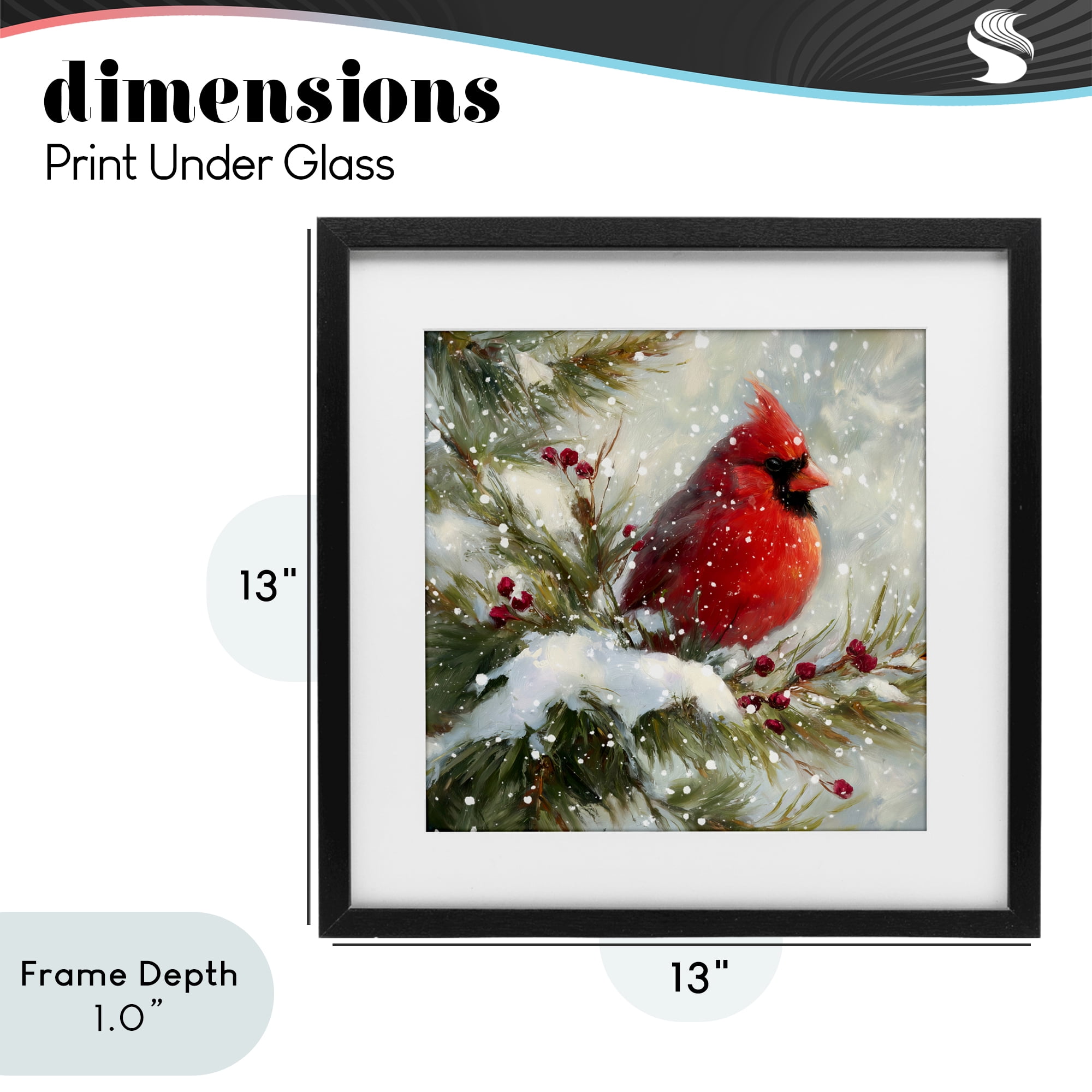 Stupell Industries Winter's Red Jewel Black Framed Print Under Glass, design by Tina LeCour