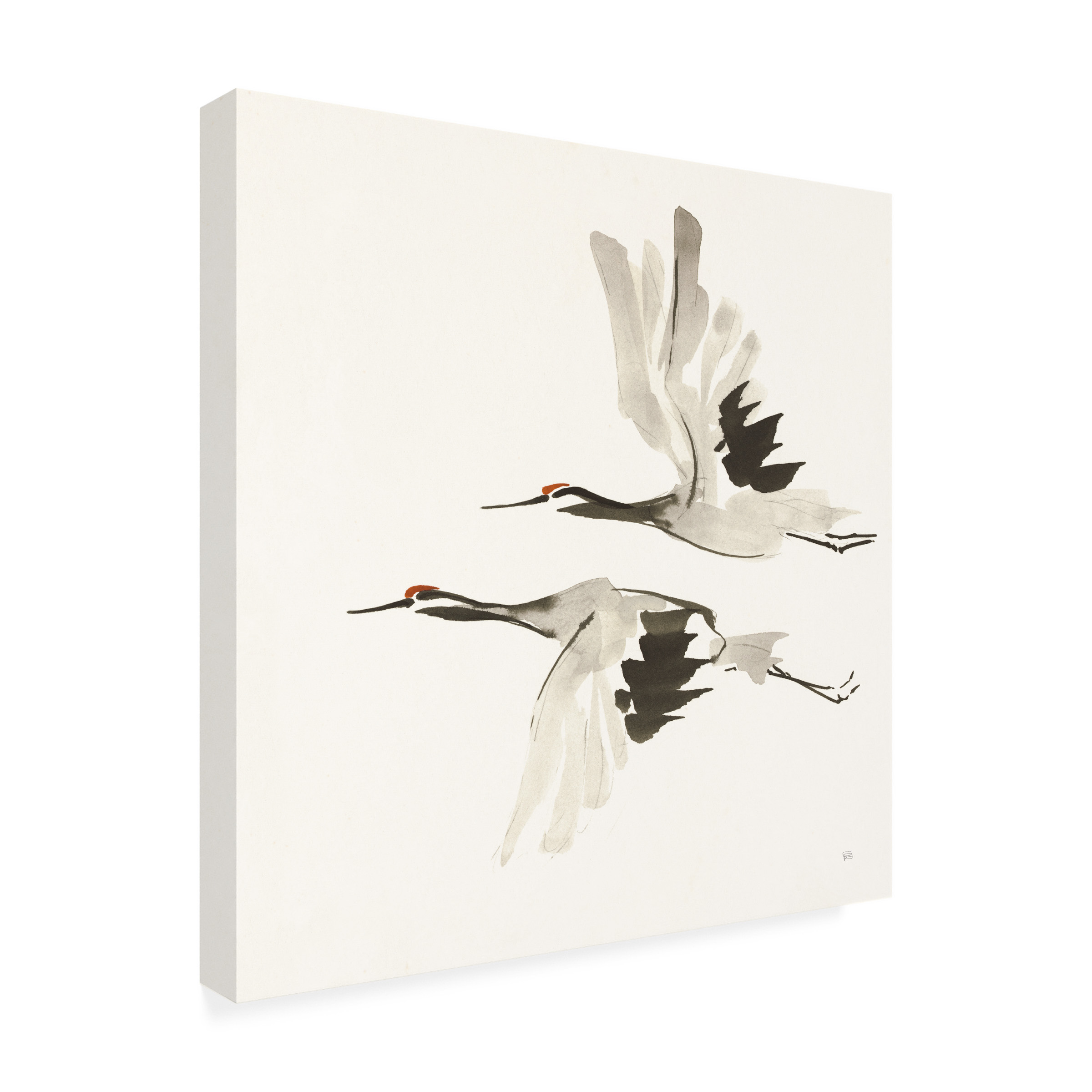 Chris Paschke 'Zen Cranes I Warm' Canvas Art