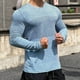 thumbnail image 4 of pstuiky camisas de hombre de manga larga, Suéter informal ajustado para hombre, manga larga, cuello redondo, color sólido, deportivo, transpirable camisetas de hombre xxxl, 4 of 4