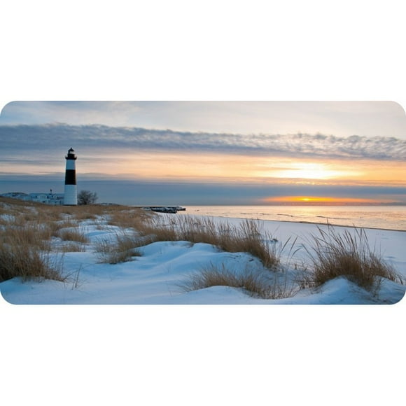Winter Lighthouse Photo License Plate