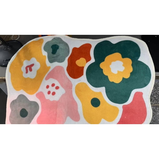 Alfombra suave y peluda | Alfombra antideslizante para baño y dormitorio | 40 x 60 cm, suave y esponjosa, en rosa, amarillo o verde