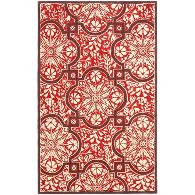 Safavieh MSR4551A-4 Martha Stewart Collection Handmade Wool Area Rug, 4' x 6', Vermillion')