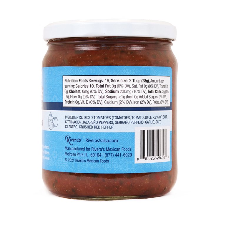 Rivera's Family Recipe Salsa - Mild, Medium, Hot & Verde Options | All-Natural, No Sugar Added, Glass Jar