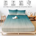 thumbnail image 5 of Cal.King Size Fitted Sheet Set - Teal Blue Ombre 3 Piece Bedding Sets 16" Deep Pocket Fitted Sheet with 2 Pillowcases, Contemporary Gradient Abstract Art Brushed Microfiber Hotel Luxury Bed Sheets, 5 of 9