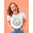 thumbnail image 2 of Blessed Aunt, Floral Wreath Graphic Women T-Shirt, Female Small, 2 of 4