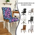 thumbnail image 5 of TSOVTHRID Leaf Blue Purple Print Quilted Dining Chair Slipcovers, Stretch Removable Chair Covers with Detachable Strap, Universal Fit Non-Slip Seat Cushion Covers, Set of 1, 5 of 7