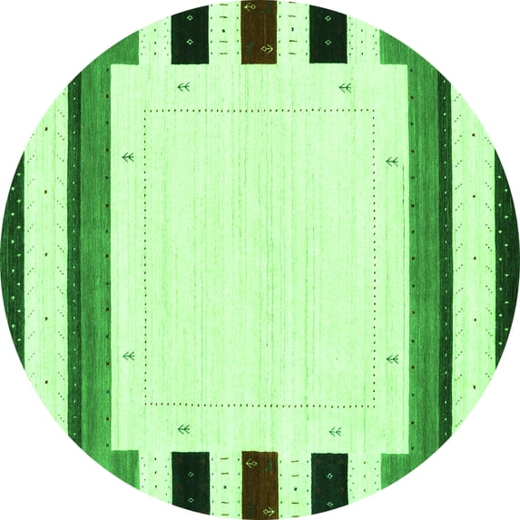 Ahgly Company Indoor Round Solid Green Modern Area Rugs, 6' Round