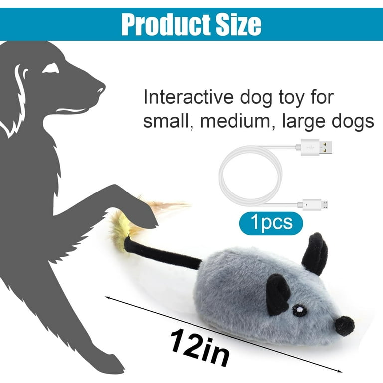Mity rain Interactive Dog Toys, Fake Mouse Moving Dog Toy with