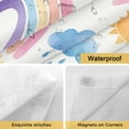thumbnail image 4 of No Hook Rainbow Sunshine Shower Curtain with Snap in Liner Set, Rainy Cute Yellow Border Waterproof Fabric Bathroom Curtains with See Through Top Window, Hotel Style Standard 72 x 72 Inch, 4 of 8