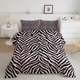 thumbnail image 2 of jejeloiu Zebra Print Texture Bedding Comforter Set,Wild Animal Twin Comforter Sets,Pink Black Bedding Set For Girls Kids,Super Cozy Room Decor Reversible,2 Pieces, 2 of 8