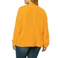 thumbnail image 3 of Agnes Orinda Women's Plus Size Winter Work Formal Ruffle V Neck Chiffon Blouse, 3 of 6
