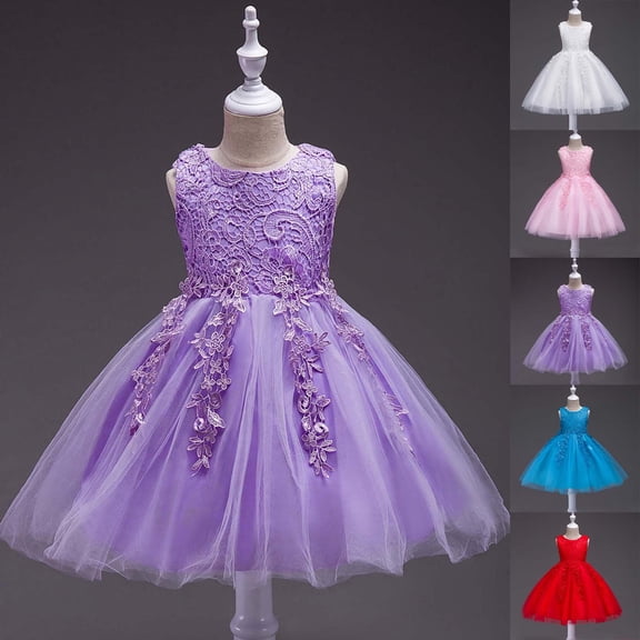 RTKFRFLM Girls Embroidered Princess Gown Kids Mesh Tulle Puffy Tutu Dress for Wedding Flower Girl Toddler Elegant Formal Party Celebration Dress Boutique Evening Wear for Children 1-8 Years