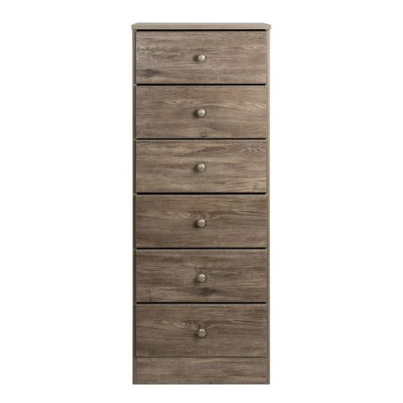 Prepac Astrid 6-Drawer Tall Chest, Drifted Gray