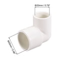 thumbnail image 2 of Conexión de tubería, codo de 90 grados Schedule 40 blanco 20mm x 25mm socket 5Pcs, 2 of 3