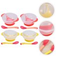 thumbnail image 2 of 8pcs/ 4 Sets Baby Suction Bowl Infant Training Bowl with Heat Sensitive Spoon, 2 of 6