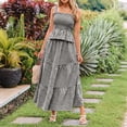 thumbnail image 7 of KDDYLITQ 2 Piece Sets for Women Summer Plaid Sleeveless Ruffle Hem Tops Flowy Skirts Matching Casual Outfits with Pockets Black XL, 7 of 7