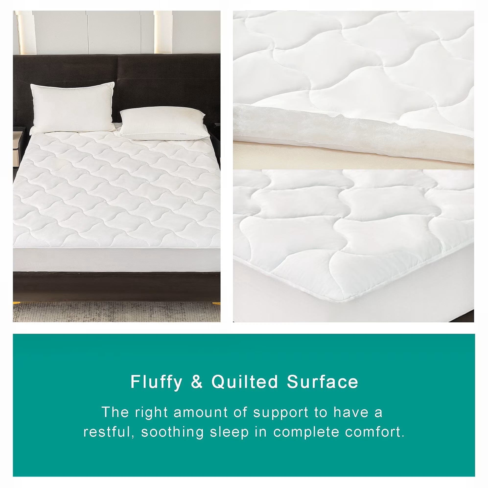Mainstays Extra Thick Mattress Pad, White, Queen