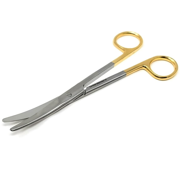 Gold Handle Mayo Dissecting Blunt Scissors 6.75", Curved