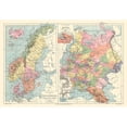 thumbnail image 3 of Drioux 18x14 Black Modern Framed Museum Art Print Titled - Political Scandinavia Russia Sweden Norway Denmark, 3 of 5