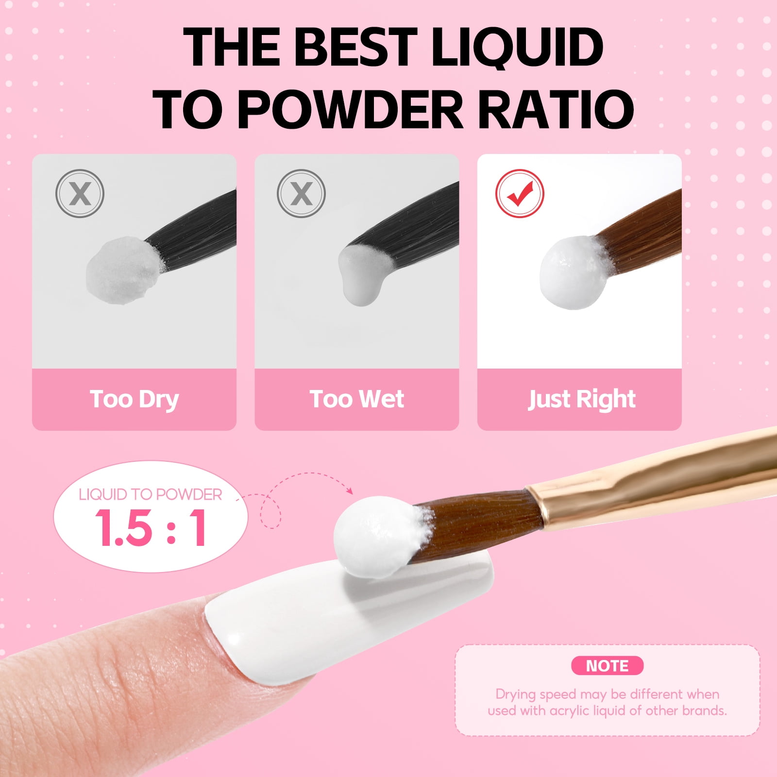 COSCELIA Acrylic Nail Kit Complete Set 3PC Acrylic Powder 6pcs Gel Nail Polish Set 100pcs Acrylic Nail Tips Nail Art Gift for Women