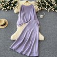 thumbnail image 3 of Korean Loose Knit Sweater Women High Waist A Line Skirt Set Casual Long Sleeve Tops And Outfits Comfy Fall Winter Fashion, 3 of 8
