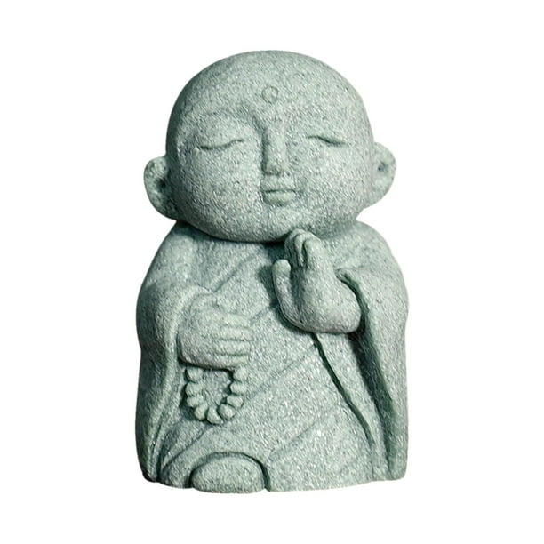 Figura de monje japonés, adorno de escritorio, mascota de té, mini estatua, escultura de Buda para sosteniendo cuentas de oración