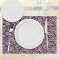 thumbnail image 3 of Ambesonne Paisley Place Mats Set of 4, Retro Hippie Motives, Standard Size, Purple, 3 of 6
