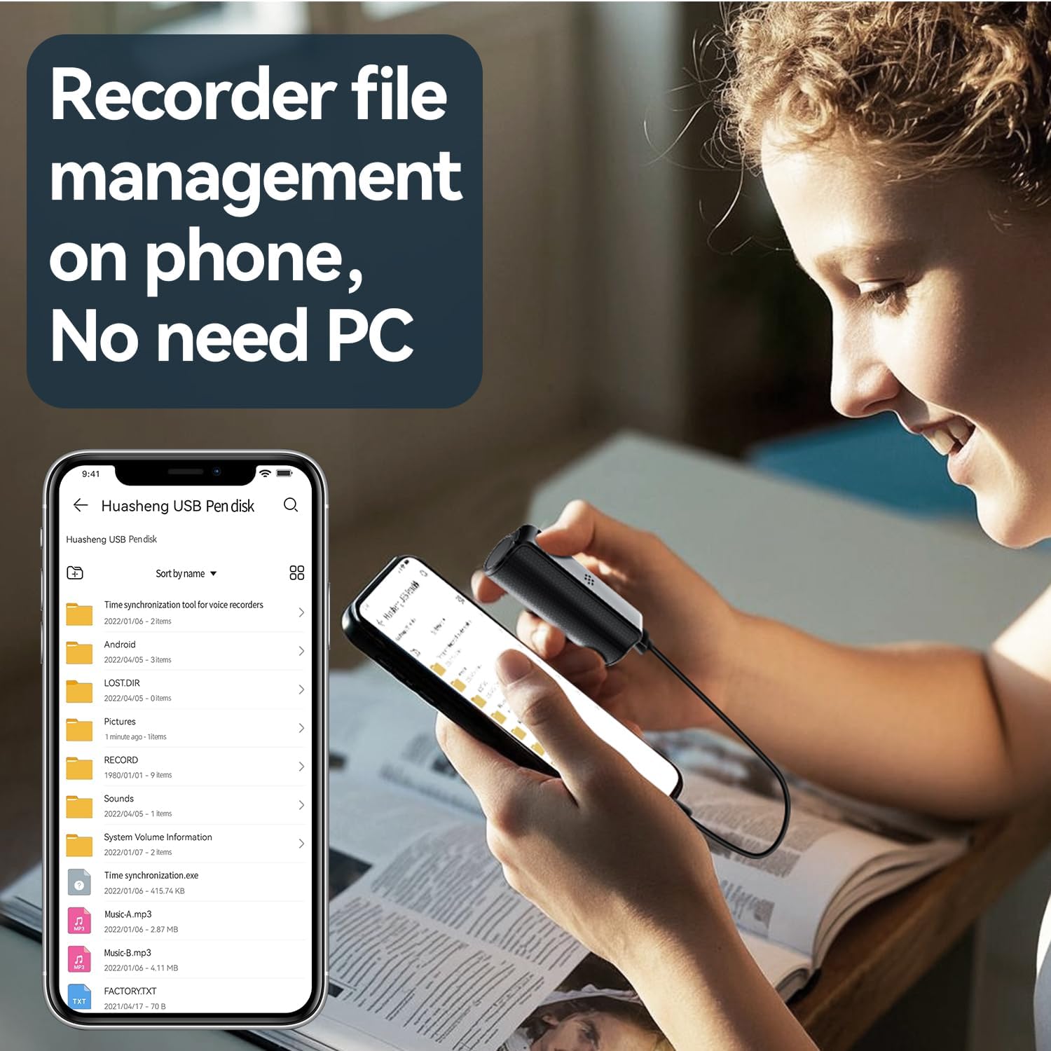 Voice Recorder, 128GB Audio Recorder, 500 Hours Continious Recording with Long Battery Life, Professional Noise Reduction, Voice Activation, HD Recording for Meetings Lectures Interviews