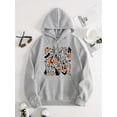 thumbnail image 4 of Sudadera con capucha con bolsillo de canguro con estampado de Halloween, sudadera con capucha de manga larga informal con cordón, ropa de mujer, 4 of 4