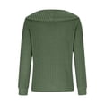 thumbnail image 5 of Women's Plus Size Long Sleeve Tops with Solid Color Ribbed Knit and Casual Loose Fit, 5 of 6