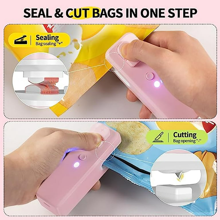 Joefnel Mini bag sealer, rechargeable handheld plastic bag sealer