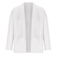 thumbnail image 3 of Blazer Jacket for Women Zpanxa Women's Casual Long Sleeve Jacket, Lapel Button Slim Work Office Blazer Jacket, Casual Open Front Work Office Outerwear White XL, 3 of 4