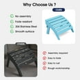 thumbnail image 4 of KINGYES Folding Adirondack Ottoman Set of 2, HDPE Outdoor Foot Rest, Plastic Adirondack Footstool for Adirondack Chairs, Light Blue, 4 of 8