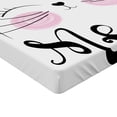 thumbnail image 2 of Ambesonne Cat Fitted Sheet, Charming Meow Cartoon, King Size, Pale Pink Dimgray, 2 of 3
