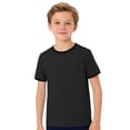 thumbnail image 1 of T-shirts à Manches Courtes Col Rond Unis pour Garçons, Hauts Décontractés Légers pour l'École et les Sorties, 5-14 Ans, 1 of 4