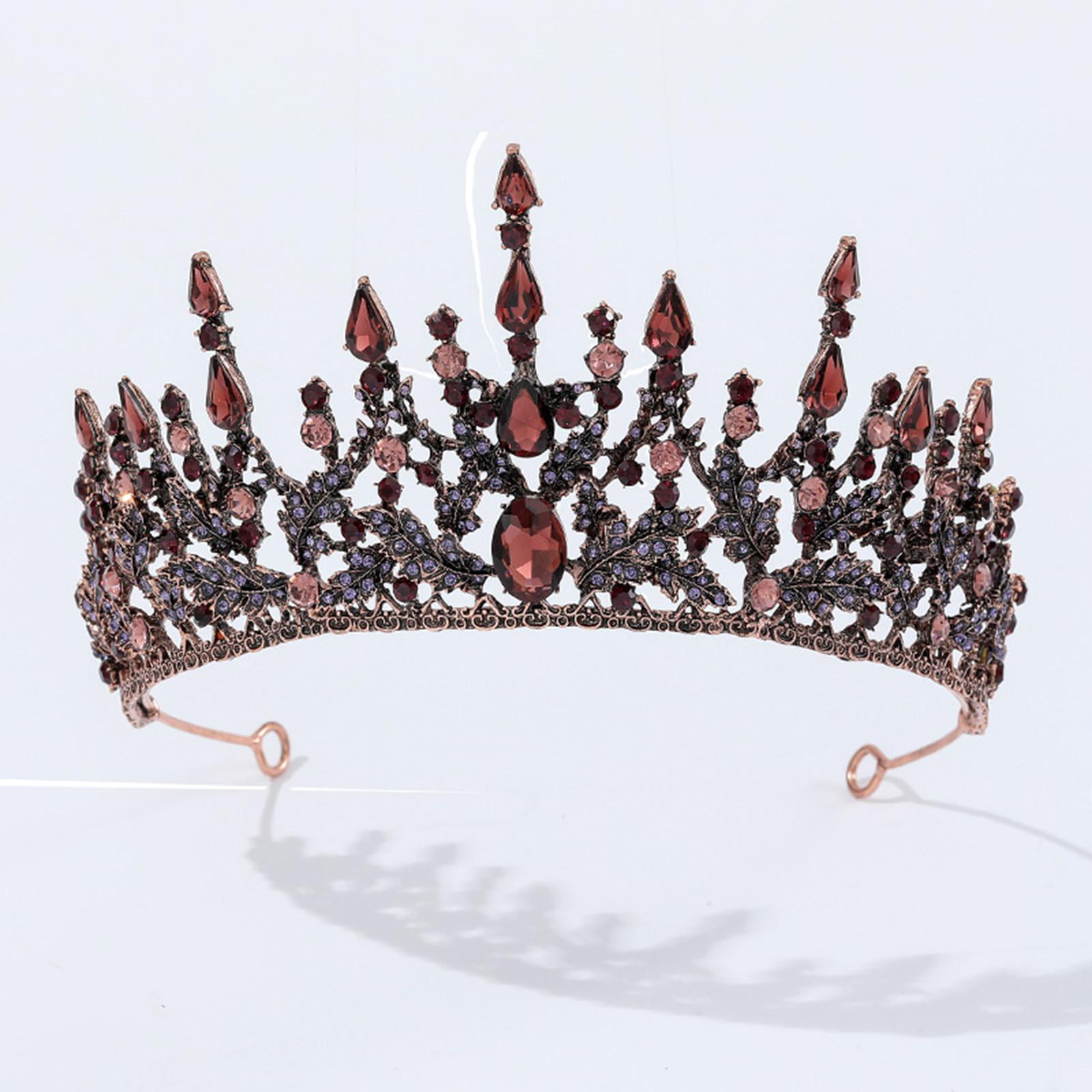 8cm High Large Heart Crystal Tiara Crown Wedding Prom Party Pageant 3 Colors 