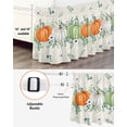 thumbnail image 3 of Orange Green Bed Skirt King Size 18 Inch Drop, Pumpkin Eucalyptus Leaves Thanksgiving Linen Wrap Around Dust Ruffle Bedskirts, Wrinkle & Fade Resistant Easy Fit Bedskirt with Adjustable Elastic, 3 of 8