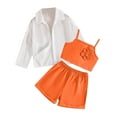 thumbnail image 6 of Girls 3 Piece Sets Cute Sleeveless Tank Tops Wide Leg Shorts and Long Sleeve Shirts Outfits Toddlers Kids Casual Solid Going-Out Set 3-9Y, 6 of 8