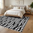 thumbnail image 3 of ODIKA 6'x9' Ultra-Soft Area Rug, Flying Bats Buffalo Plaid Design Doormat Halloween Porch Accent None Washable, Bare feet friendly, Silk-Touch for Guest Room, Bedroom, 3 of 7