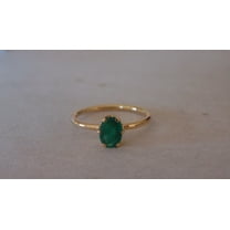 natural emerald ring and earring set in 14k hallmarked gold