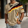 thumbnail image 2 of Soccer Cup 2026 Jersey for Men, Crew Neck Short Sleeve Deutschland Brushstroke Graphic Tee with Waffle Knit Texture - Moisture-Wicking Athletic Top for Match Day & Gym Khaki XXXL, 2 of 7