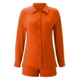 thumbnail image 4 of Women's Fashion Set - Long Sleeve Shirt and Shorts Two Piece Set, Polyester, Sizes S-XXL, 4 of 6