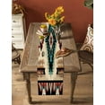 thumbnail image 5 of Turquoise Aztec Table Runner-Cotton Linen- 120 Inch Holiday Dresser Scarves, Boho Southwestern Vintage Tribal Ethnic Tablerunner for Kitchen Coffee/Dining Living Room Dinner Scarf Décor 13x120, 5 of 9