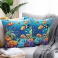 thumbnail image 2 of Summer Ocean Outdoor Pillow Covers Pack of 2 Clownfish Coral Seagrass Underwater World Waterproof Throw Pillow Covers Decorative Cushion Cases for Patio Garden Tent Balcony Couch 20x20 inch, 2 of 8