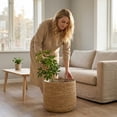 thumbnail image 6 of Woven Plant Basket Seagrass Planter Cover Indoor Flower Pot,Handwoven Straw Pot Sleeve Container for Potted Greenery Plant,Rustic Boho Large Floor Ornament for Living Room Home Decor, 6 of 6