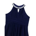 thumbnail image 6 of Aislor Kids Girls Pleated Chiffon Sleeveless Wedding Flower Girls Long Dress Junior Bridesmaid Party Dress Navy_Blue 8, 6 of 7