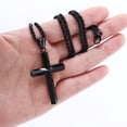 thumbnail image 4 of APSVO Black Cross Necklaces for Men Boys Stainless Steel Cross Pendant Chain Catholic Religious Christian Birthday First Communion Easter Basket Stuffers Jewelry Gifts Teen Adults Kids Age 20 Inch, 4 of 7