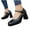 Black, variant on Pisexur Women Shoes European/American Thick Heel Shoes Solid Leather Shoes Light Cut Mary Shoes