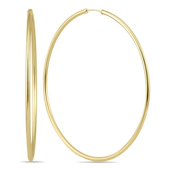 SZUL Women's 80MM Endless Hoop Earrings 14k Yellow Gold