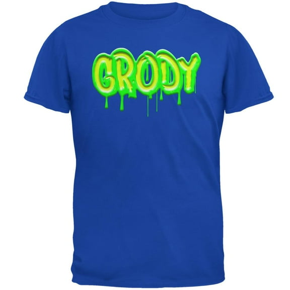 80's Retro Flashback Grody Slime Mens Soft T Shirt Royal 3X-LG